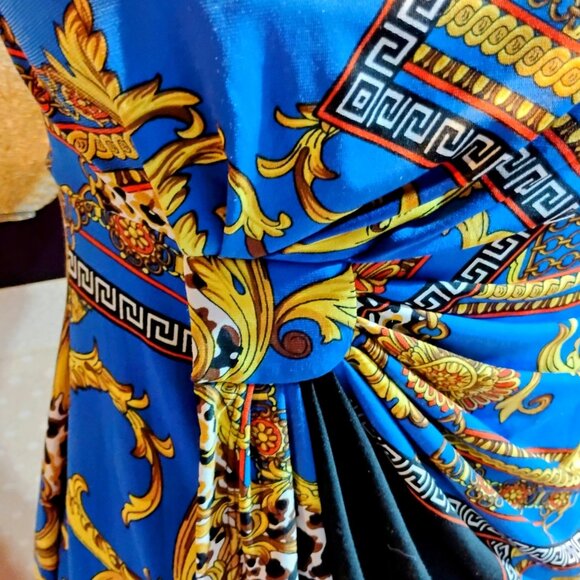 Dressbarn Leopard and Chains dress with scrunched side - Picture 5 of 7